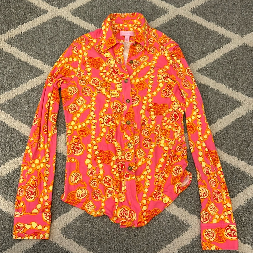 Lilly‎ Pulitzer Button Down Shirt Size X-Small